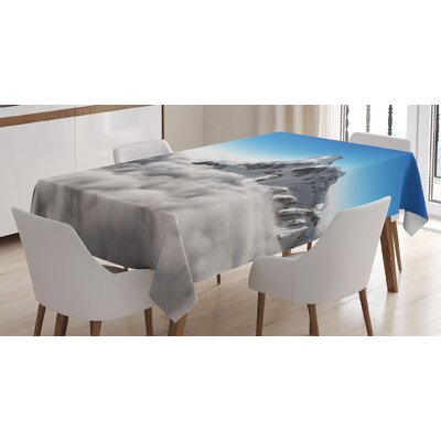 Ambesonne Mountain Tablecloth, Highest Mountain Above The Clouds With Clear Sunny Sky Background Earth Is Magic, Rectangular Table Cover For Dining Ro -  East Urban Home, 5D89A73080E143929C27632DDB551831