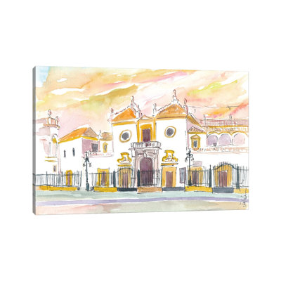 «Seville Plaza De Toros Maestranza In Andalusia Espagne» par Markus et Martina Bleichner, peinture sur toile tendue