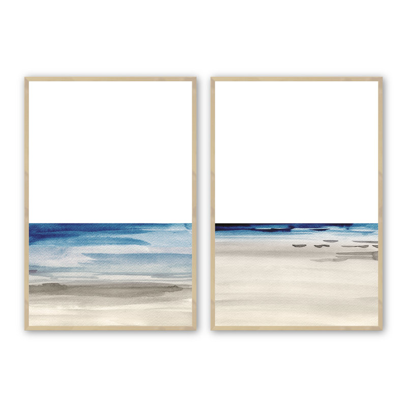 «Coastal Serenity», impression sur papier 2 pièces, Érable brut, H 37,5 po x l 25,5 po x P 1 po