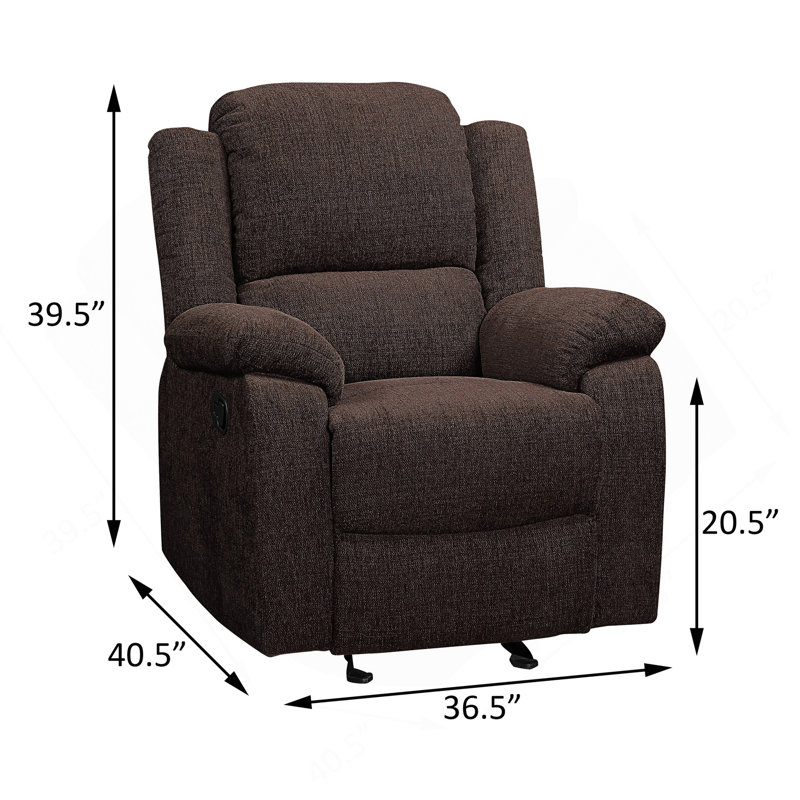 Fauteuil inclinable brun avec accoudoirs coussinés
