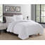 Ensemble d'édredon de 3 pièces en microfibre à nervures Swift Home - couleurs unies et motifs rayés - toutes saisons, durable, facile d'entretien-156299570-156299569