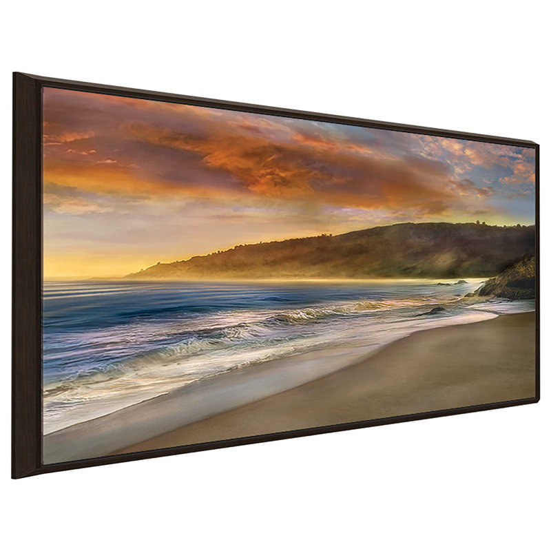 " Malibu Sun " by Mike Calascibetta, 21.5" H x 33.5" W x 2" D, Espresso Floater Frame