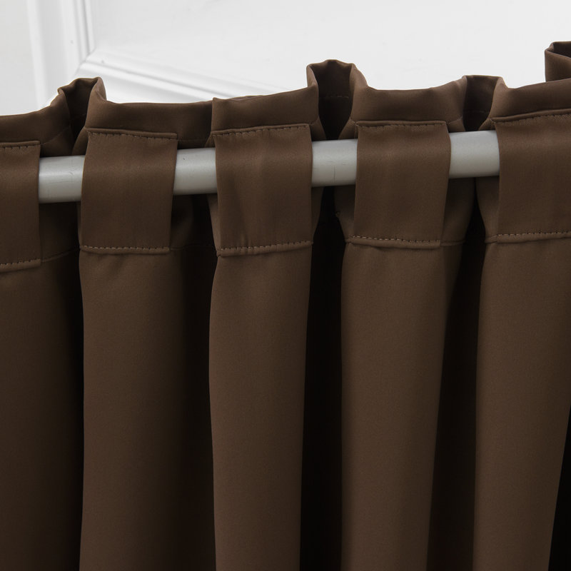 Panneaux de rideaux occultants et thermiques unis avec passe-tringle Bantam, Chocolat noir, L 52 po x L 96 po
