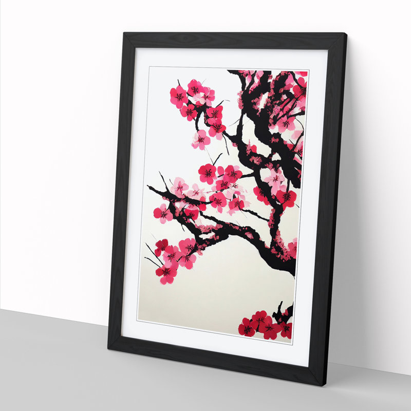 Cherry Blossom Tree Ed - Single Picture Frame Print, 46cm H x 34cm W, Grey Framed