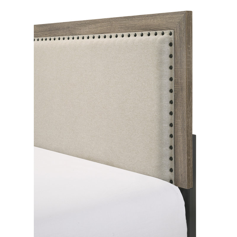 Lit simple avec tête de lit tapissier grise, tête de lit en bois stable et placages, mobilier moderne, Lit simple, Gris