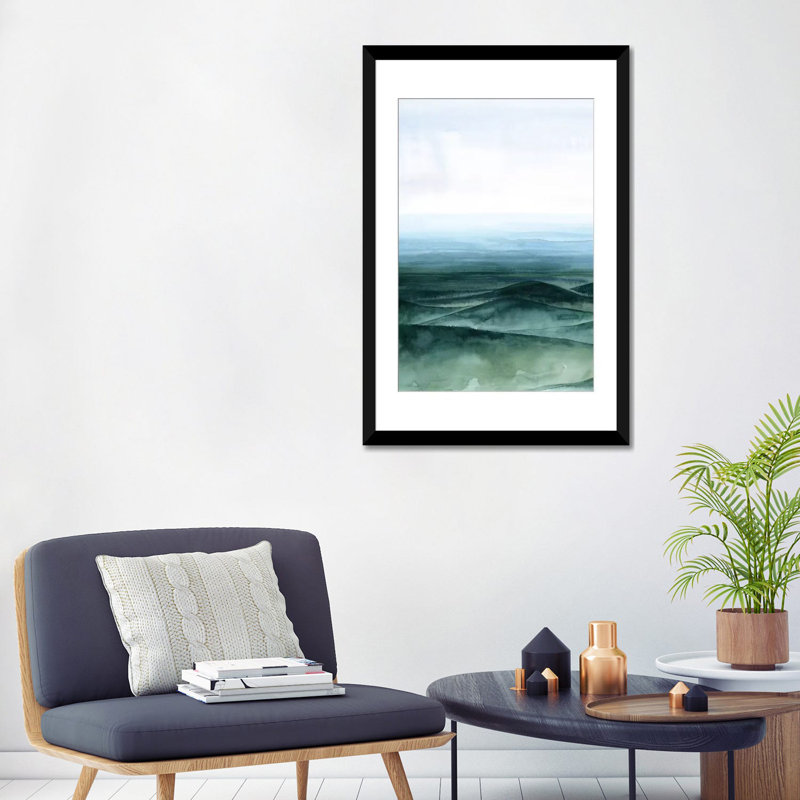 «Plane View II», reproduction sur toile, H 24 po x l 16 po x P 1 po, Papier d'art encadré noir, Blanc