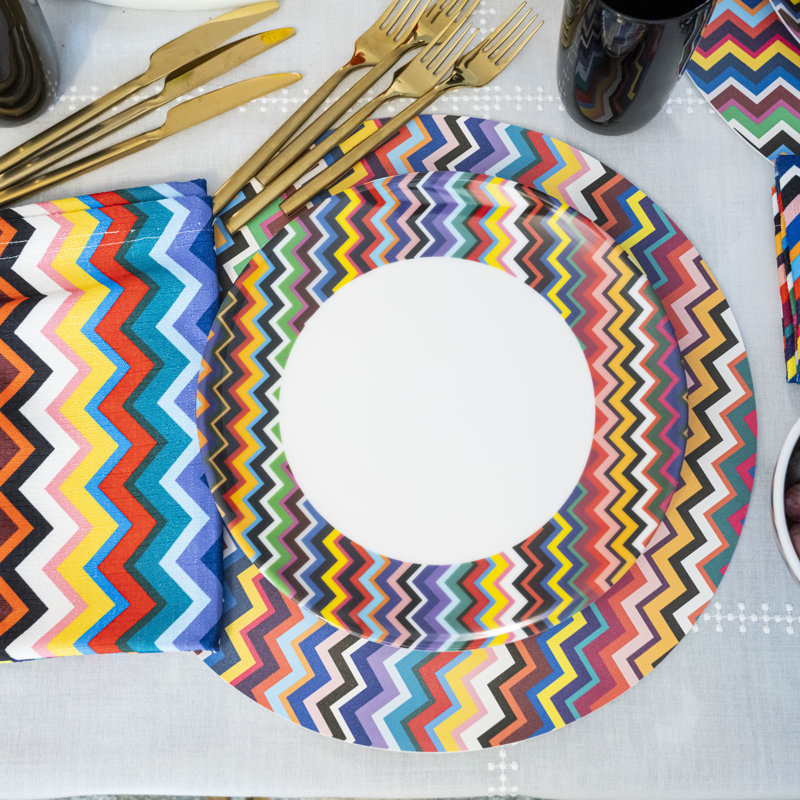 Multi Colored Zigzag Bowl