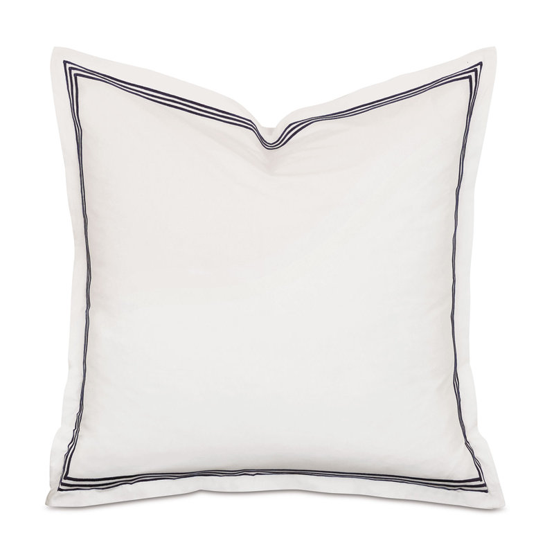 Taie décorative Tessa Percale, Euro, Ivoire / noir, Rayures multicolores