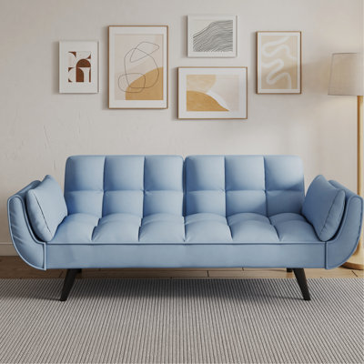 57 "blue sofa Soft two armrests throw pillow pillow comfortable fit apartment bedroom small space