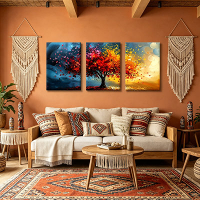 3 Piece Floater Frame Wall Art Set on Canvas