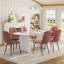 Ensemble de table de salle à manger à double piédestal 70 po avec chaises Velevt-722252387-722252386-722252377