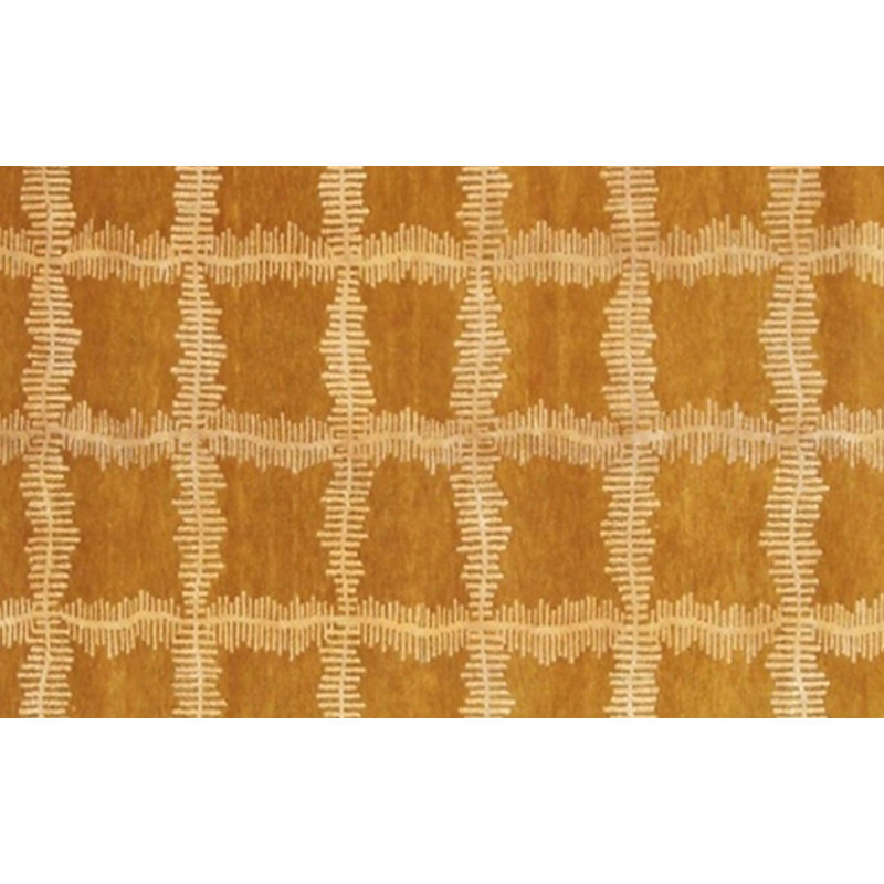 Tapis unique en or noué à la main 8 pi x 10 pi Purvan