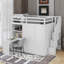 Lit mezzanine double avec garde-robe, bureau et tablettes-629178464