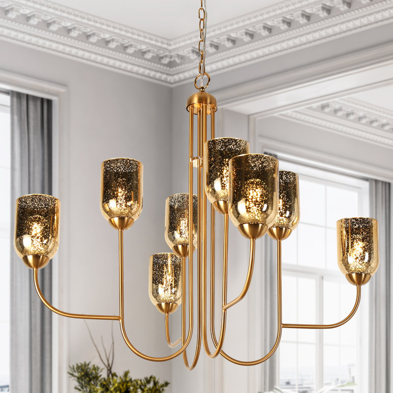 Grand lustre de salle à manger à 8 lumières de 38 po Beesley certifié ETL