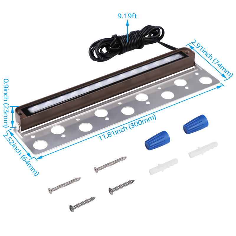 Lumière de sentier multicolore Hardscape à basse tension, Grand - H 12 po x l 12 po x P 12 po