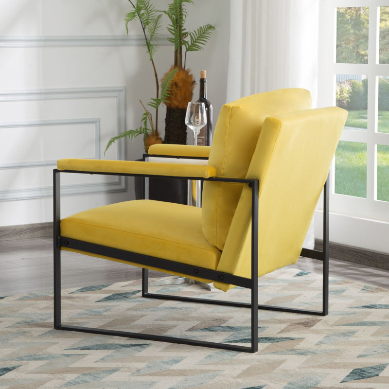 Meinte Upholstered Armchair, Yellow