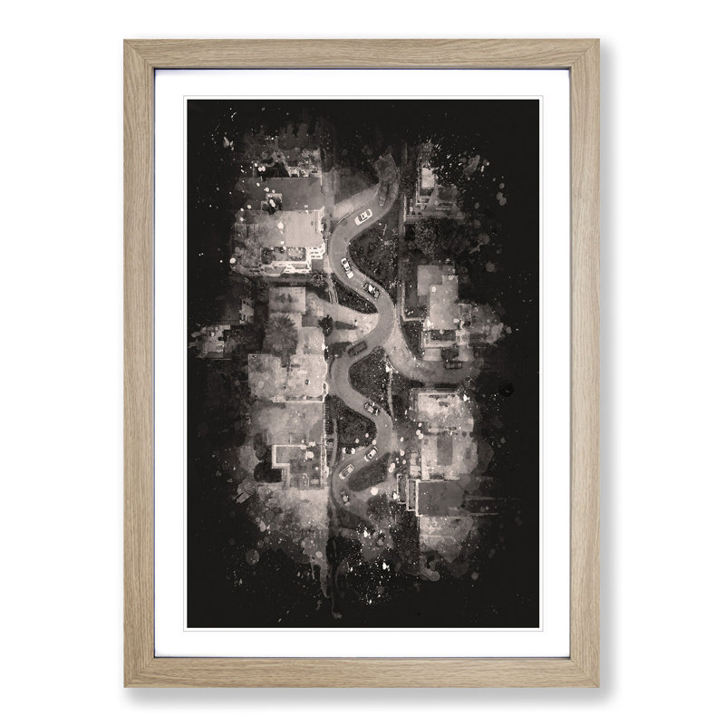 Above Lombard Street In San Francisco - Single Picture Frame Painting on MDF, 87cm H x 62cm W x 2cm D, Oak Framed