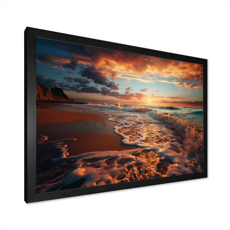 Golden Sands A Mesmerizing VI - Landscapes Wall Decor, H 12 po x l 20 po x P 1 po, Cadre photo noir