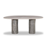 Rhys Oval Marble Double Pedestal Dining Table
