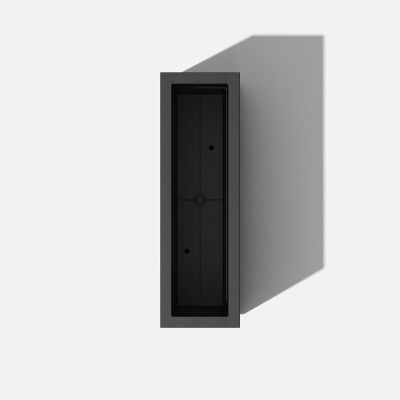 Block Series Long Box Planter, 16” H x 32” W x 10” D, Black