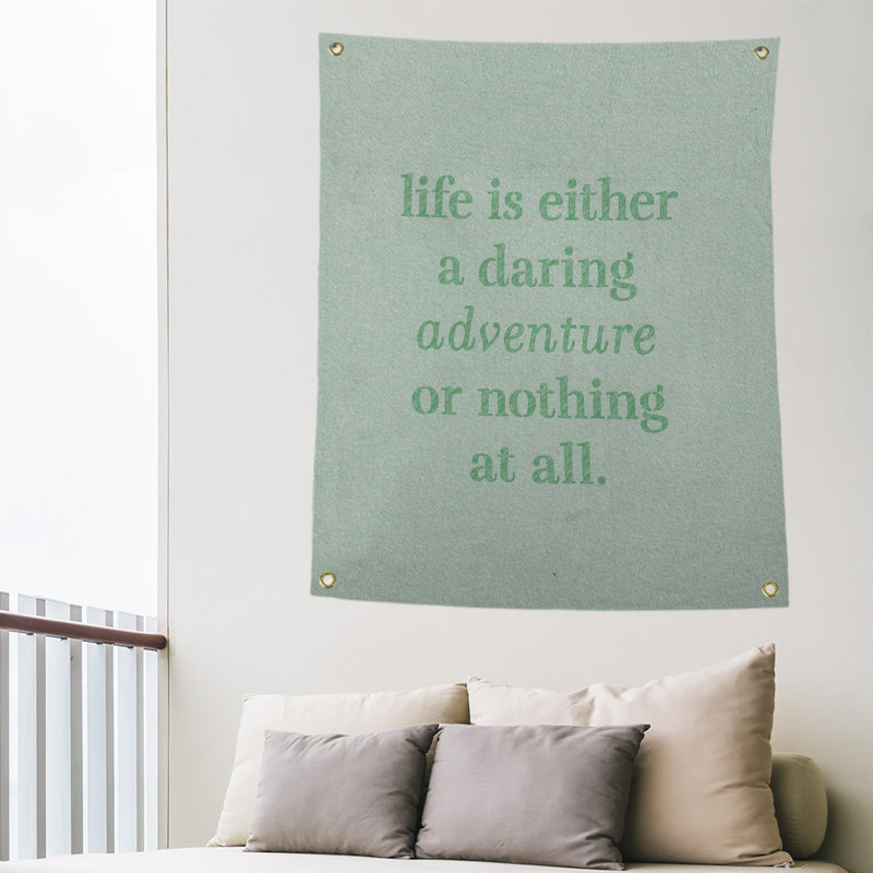 Tapisserie en polyester "life quote" adventure, H 59 pi x l 50 po, Vert