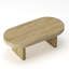 Table basse à cannelure ovale moderne Mid-Century, table basse en bois de ferme, table basse, table centrale-634086609
