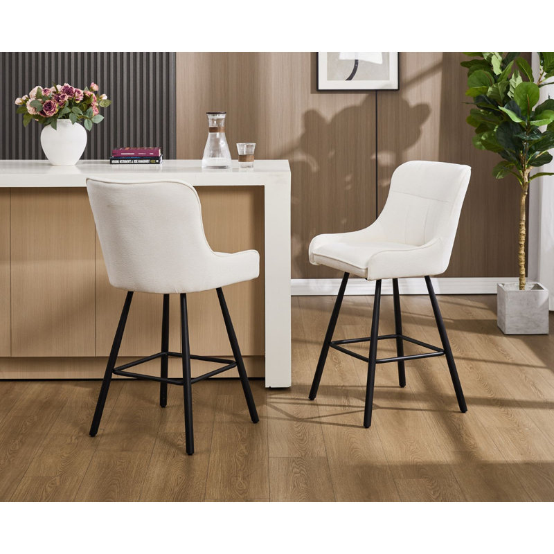 Joutel Counter Stool, White / White