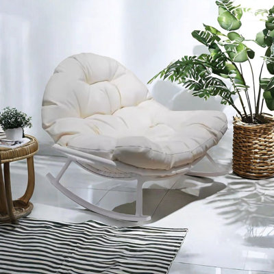 Chaise berçante en métal Shell