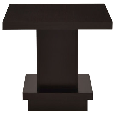 Mbala Cappuccino Square Pedestal End Table