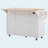 Fluted Kitchen Island with Storage, 55.5" Kitchen Island with Drop Leaf, Power Outlet, 4 Doors and 3 Drawers, Rolling Island Table with Wood-grain Top, Curved Edge for Kitchen,Dining Room White-128964732