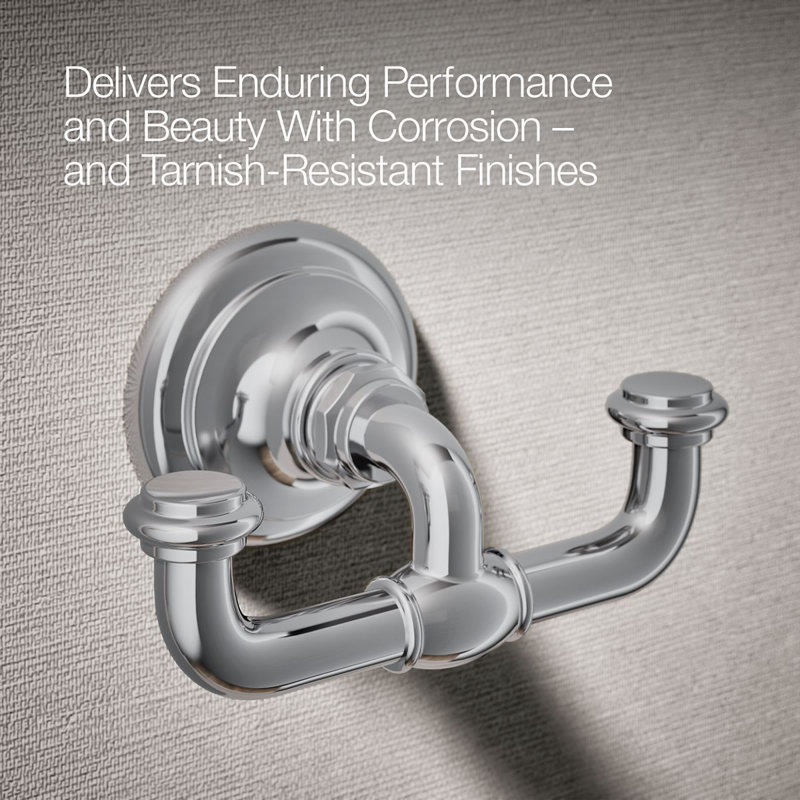 Artifacts® Double Wall Mounted Robe Hook, Polished Chrome