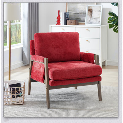 Fauteuil en velours Mid-Century