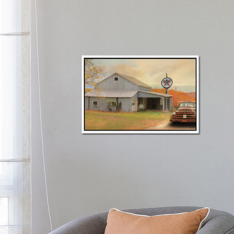 The Old Station by Lori Deiter - Print on Canvas, 45.72cm H x 66.04cm W x 3.81cm D, White Framed
