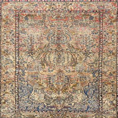 Tapis traditionnel beige / vert Parthena