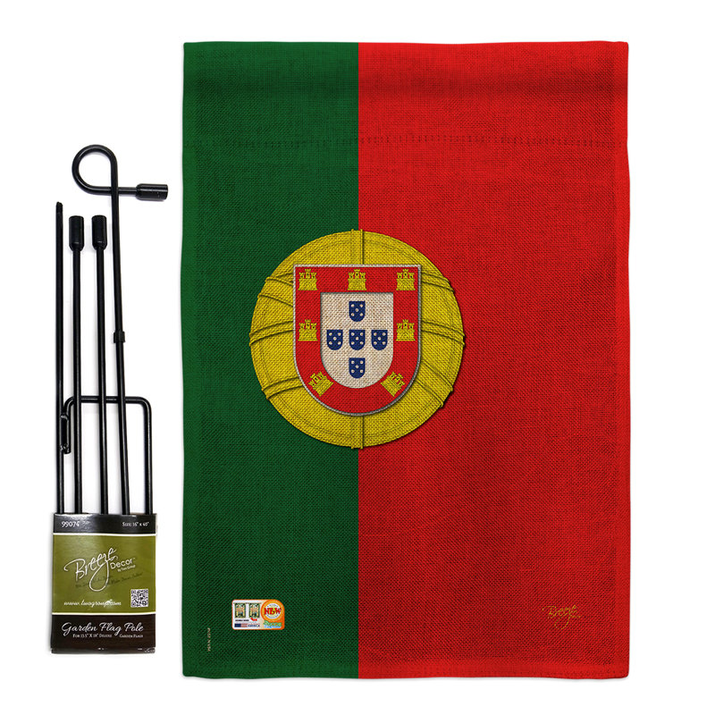 Double Sided 18.5'' H x 13'' W Burlap Flag Set