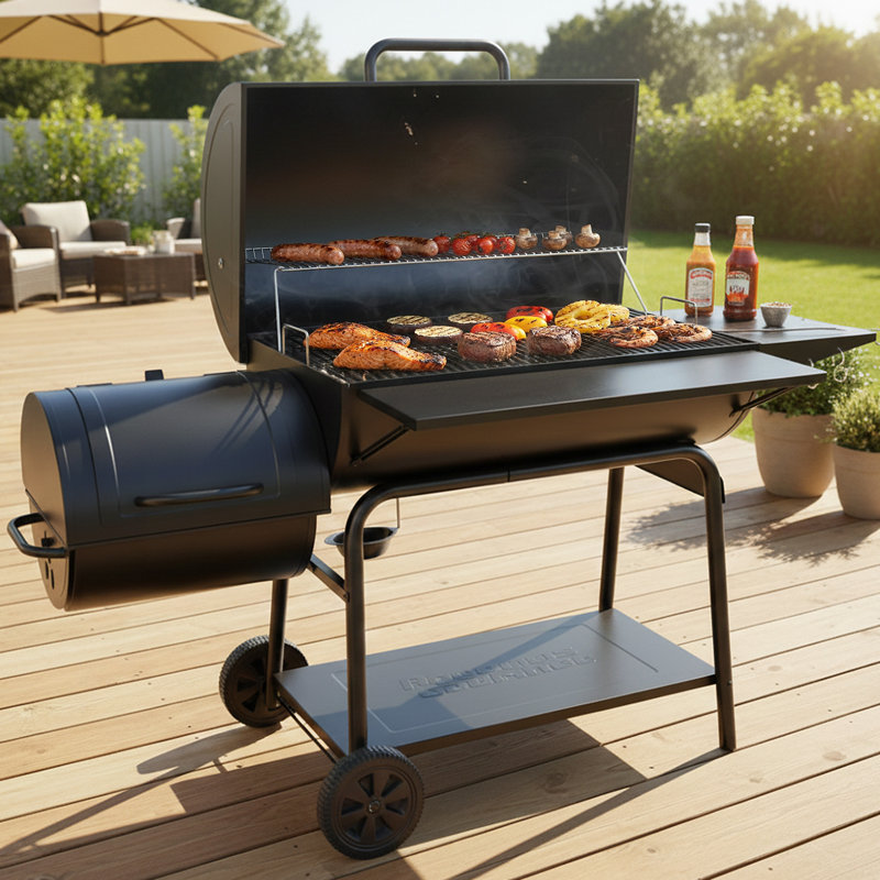 Royal Gourmet® - Barbecue au charbon de bois de 36 pouces avec fumoir décalé CC Series