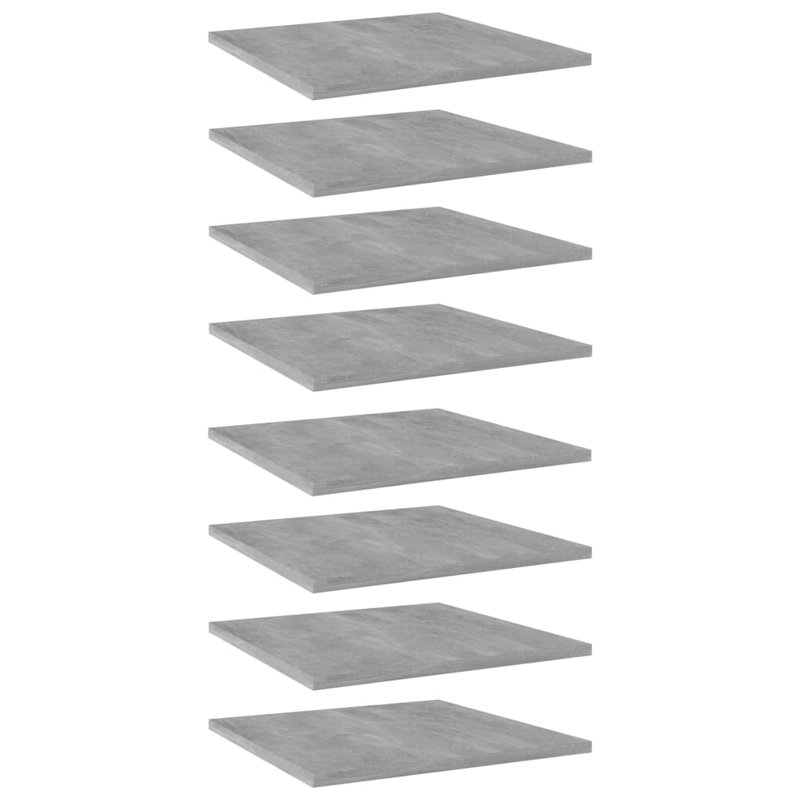 Bookshelf Boards 8 pcs Engineered Wood, Black, (8 Shelves) 0.59" H x 23.62" W x 7.87" D