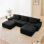 Canapé modulaire en forme de U de 117 pouces avec tissu en velours côtelé, assise profonde, repose-pieds mobile et design capitonné pour des espaces de vie élégants-178130656-178130663