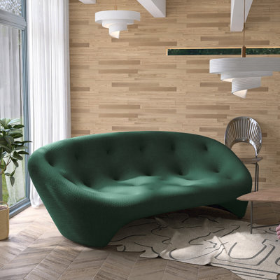 Curved Couch Upholstered Lazy Sofa 3 Seater