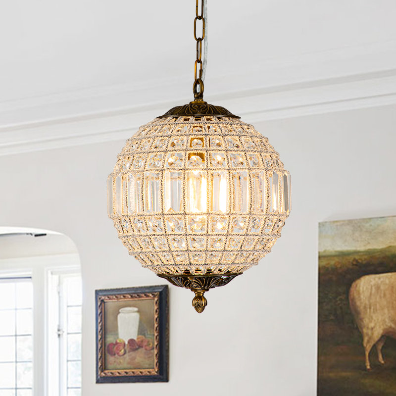 Engles 1 - Light Antique Bronze Pendant, 1 Light, 40.5cm H x 30cm W x 30cm D