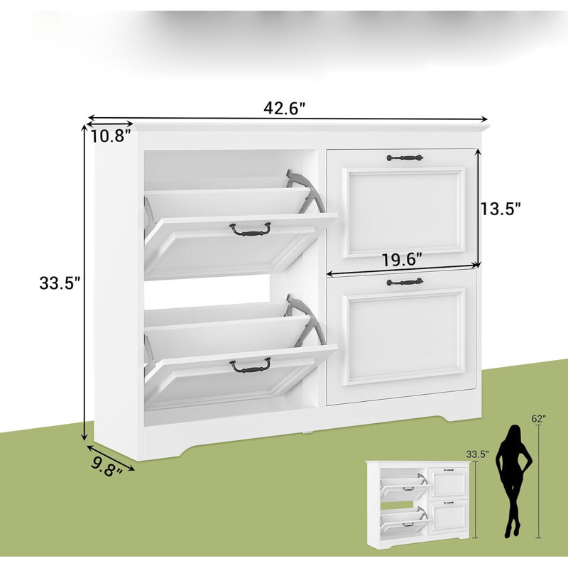 Shoe Cabinet With Flip Drawer