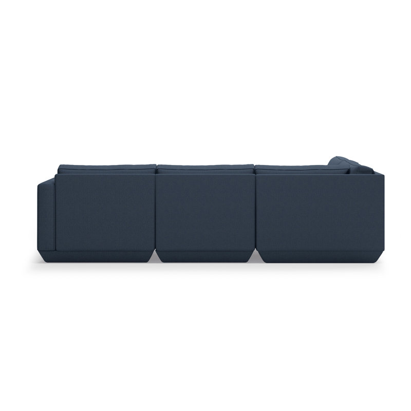 Podium Modular 4-Piece Lounge Sectional A, Hanson Navy, Left Hand Facing