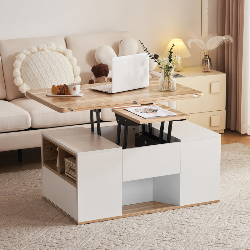 Lift Top Coffee Table with Storage, Brown