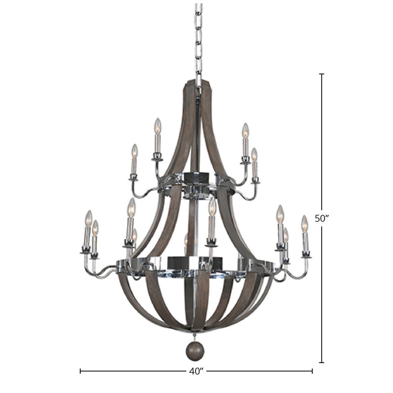 Sharlow 15 LT Polished Chrome Chandelier Kalco