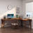 Walnut L-Shaped Solid Wood desk-111069091-111069093