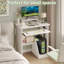 Table de bureau pour ordinateur portable avec tablettes de rangement Oveson 29,5 pouces, blanc-1026836607