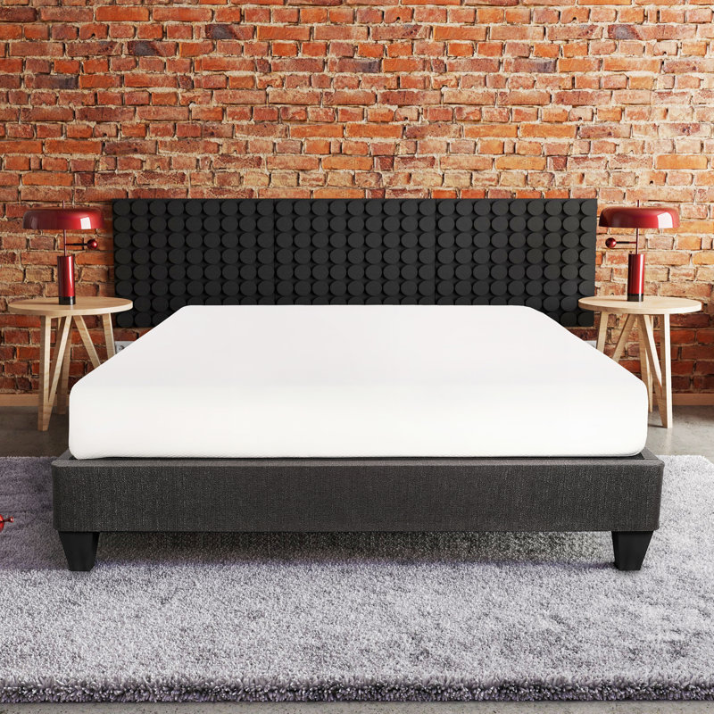 Dark Gray King Bed Frame Base - Filled Upholstery Size Upholstered With Fabric Easy Assembly