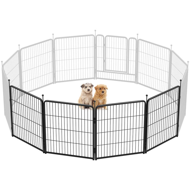 Parc pour animaux de compagnie pour camping-car d'intérieur, de jardin ou de camping-car, 24 pouces, 24 panneaux pour petits et chiots, noir