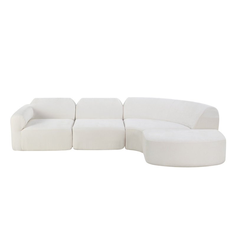 Canapé modulaire incurvé moderne avec éponge entièrement compressée à haute densité, siège profond rembourré, faisant face à la droite entièrement assemblé, parfait pour le salon, le salon