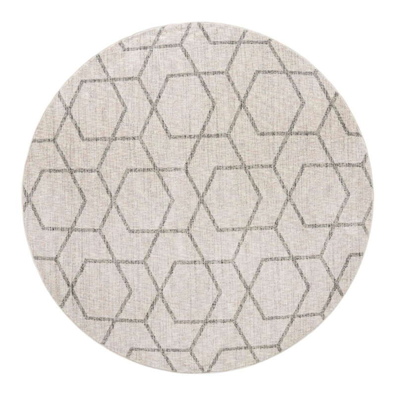 Breze Geometric Indoor Rug, Round 7'